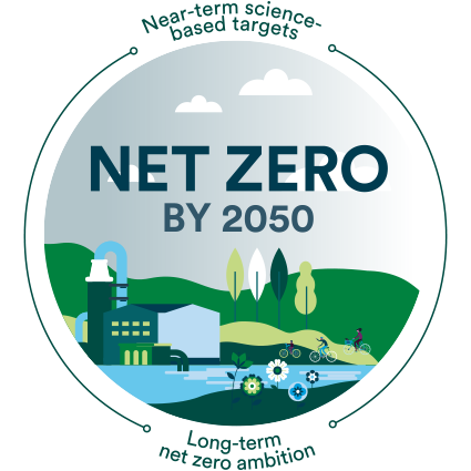 net zero by 20450 badge